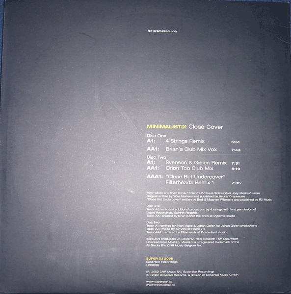 Minimalistix - Close Cover | Superstar Recordings (SUPER DJ 2035) - 2