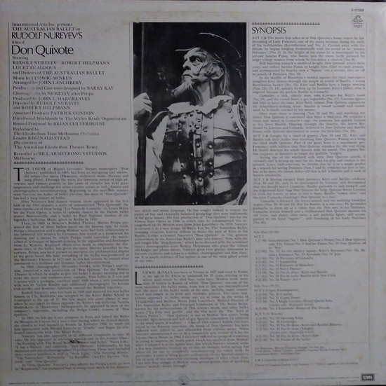 Rudolf Nureyev , Ludwig Minkus - Music From The Film Soundtrack Don Quixote | Angel Records (S-37008) - 2