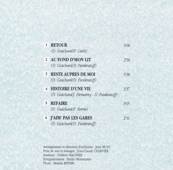 Daniel Guichard - Retour | Disques Dreyfus (849 214-2) - 4