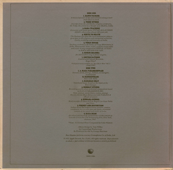 Ravi Shankar - Raga (Original Sound Track Album) | Apple Records (SWAO 3384) - 2 Ravi Shankar - Raga (Original Sound Track Album) | Apple Records (SWAO 3384) - 2