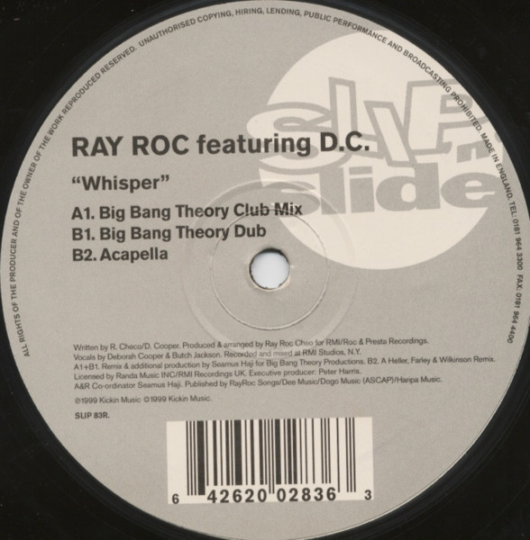 Ray Roc Checo Featuring Deborah Cooper - Whisper | Slip 'n' Slide (SLIP 83R)