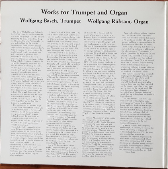 Wolfgang Basch , Wolfgang Rübsam - Works For Trumpet And Organ | Pro-Arte Digital (PAD-103) - 2