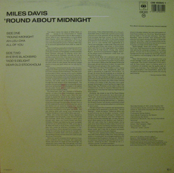 Miles Davis - 'Round About Midnight | CBS (CBS 460605 1) - 2 Miles Davis - 'Round About Midnight | CBS (CBS 460605 1) - 2