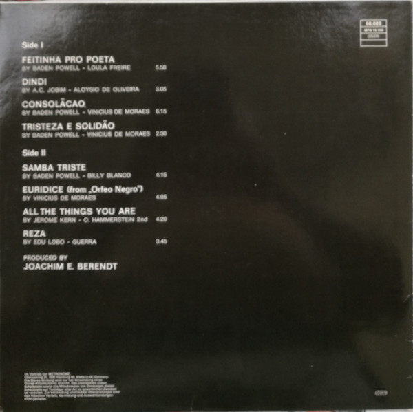 Baden Powell - Poema On Guitar | MPS Records (68.089) - 2
