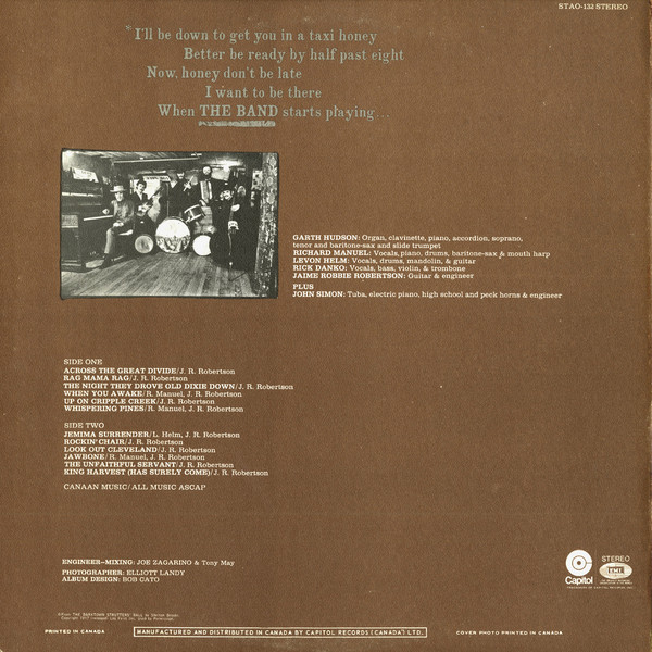 The Band - The Band | Capitol Records (STAO-132) - 3 The Band - The Band | Capitol Records (STAO-132) - 3