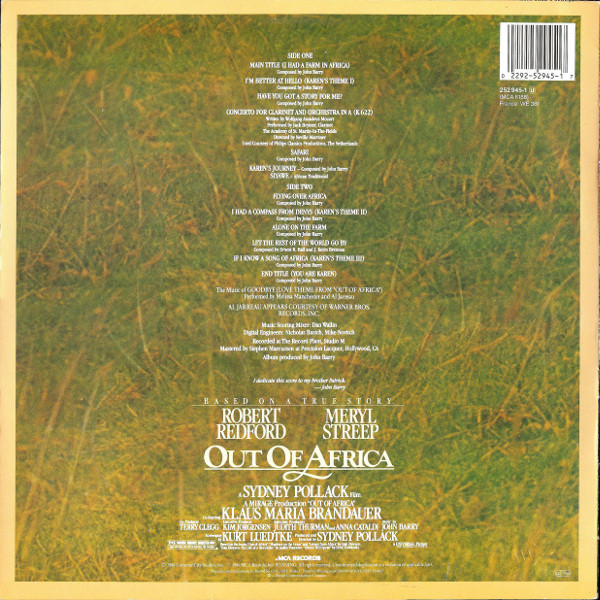 John Barry - Out Of Africa (Music From The Motion Picture Soundtrack) | MCA Records (252 945-1) - 2 John Barry - Out Of Africa (Music From The Motion Picture Soundtrack) | MCA Records (252 945-1) - 2