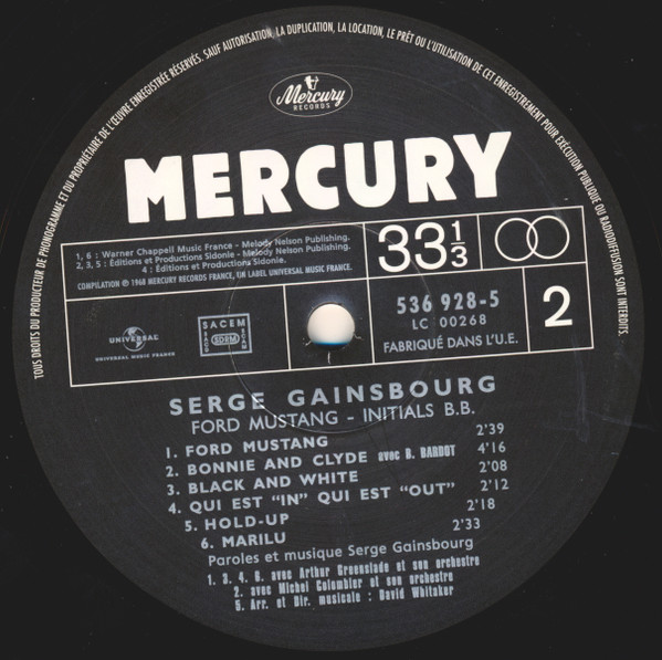 Serge Gainsbourg - Initials B.B. | Mercury (536 928-5) - 3 Serge Gainsbourg - Initials B.B. | Mercury (536 928-5) - 3