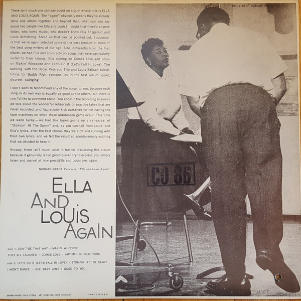 Ella Fitzgerald & Louis Armstrong - Ella And Louis Again Volume One | Verve Records (MG V-4017) - 2