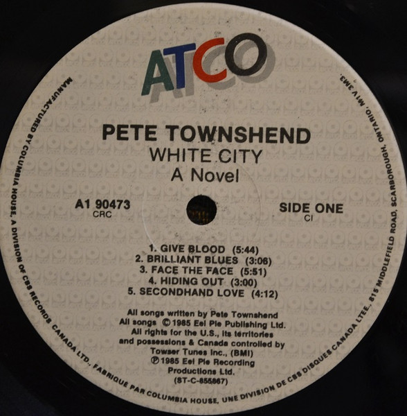 Pete Townshend - White City: A Novel | ATCO Records (A1 90473) - 3