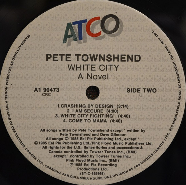 Pete Townshend - White City: A Novel | ATCO Records (A1 90473) - 4