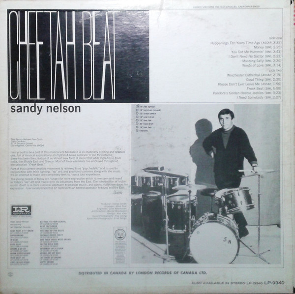 Sandy Nelson - Cheetah Beat [Vinyl] | Imperial (LP-9340) - 2
