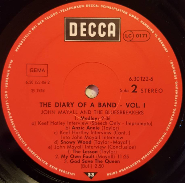 John Mayall & The Bluesbreakers - The Diary Of A Band Volume One | Decca (6.30122-06) - 4 John Mayall & The Bluesbreakers - The Diary Of A Band Volume One | Decca (6.30122-06) - 4