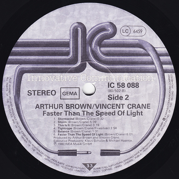 Arthur Brown / Vincent Crane - Faster Than The Speed Of Light | Innovative Communication (IC 58 088) - 4 Arthur Brown / Vincent Crane - Faster Than The Speed Of Light | Innovative Communication (IC 58 088) - 4