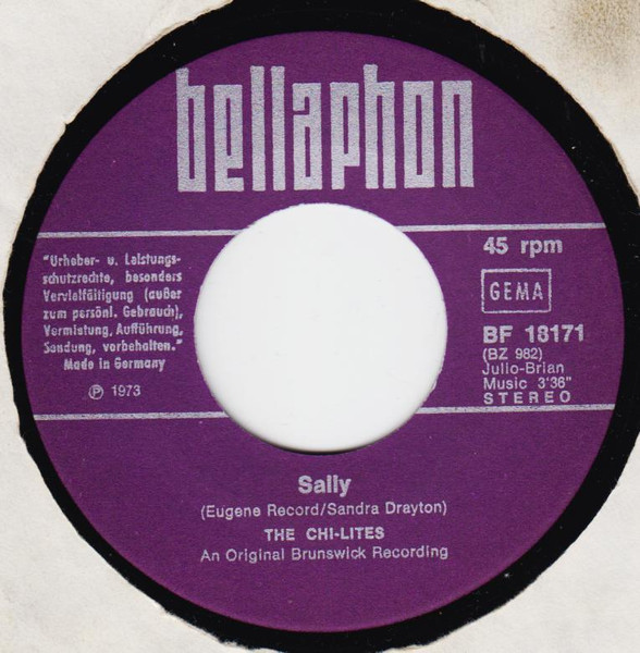 The Chi-Lites - A Letter To Myself / Sally | Bellaphon (BF 18171) - 3