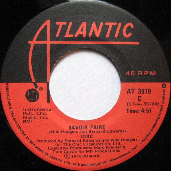 Chic - Le Freak / Savoir Faire (7") [Vinyl] | Atlantic (AT 3519) - 2