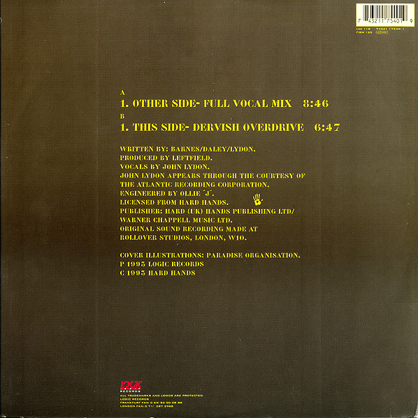 Leftfield , John Lydon - Open Up | Logic Records (LOC 118) - 2