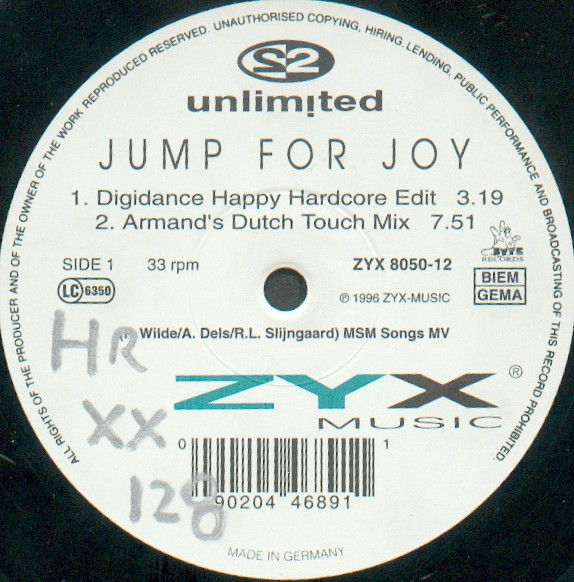 2 Unlimited - Jump For Joy | ZYX Music (ZYX 8050-12) - main