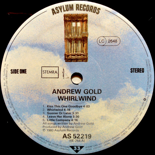 Andrew Gold - Whirlwind | Asylum Records (AS 52 219) - 3 Andrew Gold - Whirlwind | Asylum Records (AS 52 219) - 3