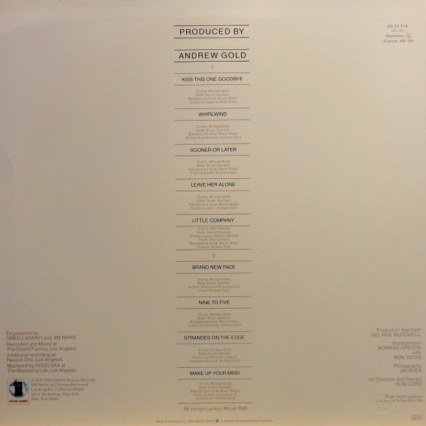 Andrew Gold - Whirlwind | Asylum Records (AS 52 219) - 2 Andrew Gold - Whirlwind | Asylum Records (AS 52 219) - 2