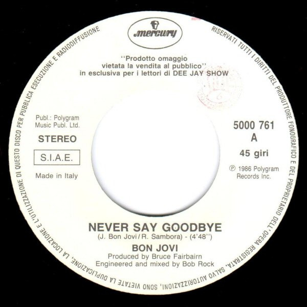 Bon Jovi - Never Say Goodbye | PolyGram (5000 761) - 3