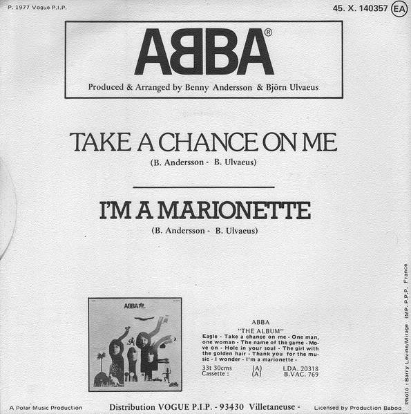 ABBA - Take A Chance On Me | Melba (45. X. 140357) - 2