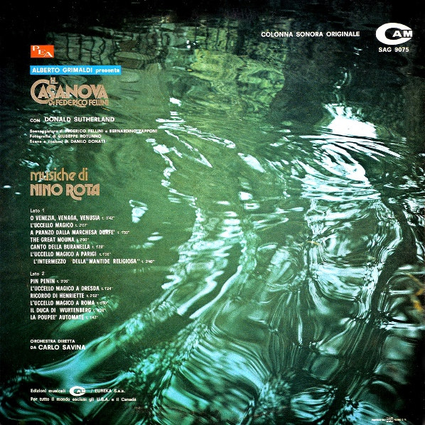 Nino Rota - Il Casanova Di Federico Fellini | Cam (SAG 9075) - 2 Nino Rota - Il Casanova Di Federico Fellini | Cam (SAG 9075) - 2