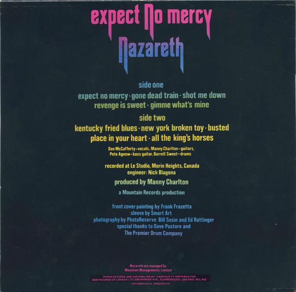 Nazareth - Expect No Mercy | A&M Records (SP-4666) - 2