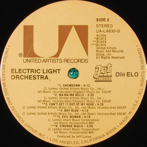 Electric Light Orchestra - Olé ELO | United Artists Records (UA-LA630-G) - 4