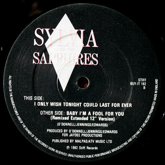 Sylvia & The Sapphires - Baby I'm A Fool For You | Stiff Records (BUY IT 162) - 4 Sylvia & The Sapphires - Baby I'm A Fool For You | Stiff Records (BUY IT 162) - 4
