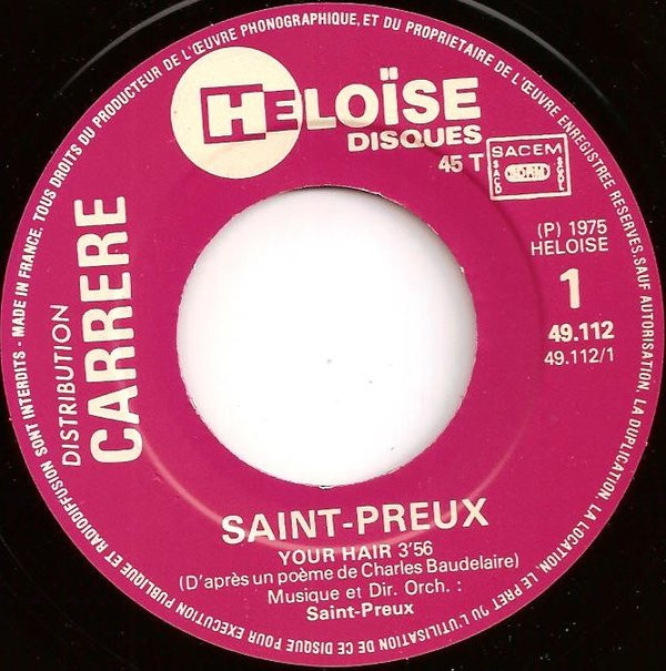 Saint-Preux - Your Hair | Héloïse Disques (49.112) - 2