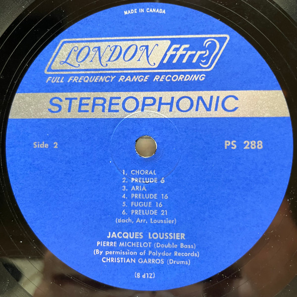Jacques Loussier Trio - Play Bach Jazz Vol. 2 | London Records (PS 288) - 4