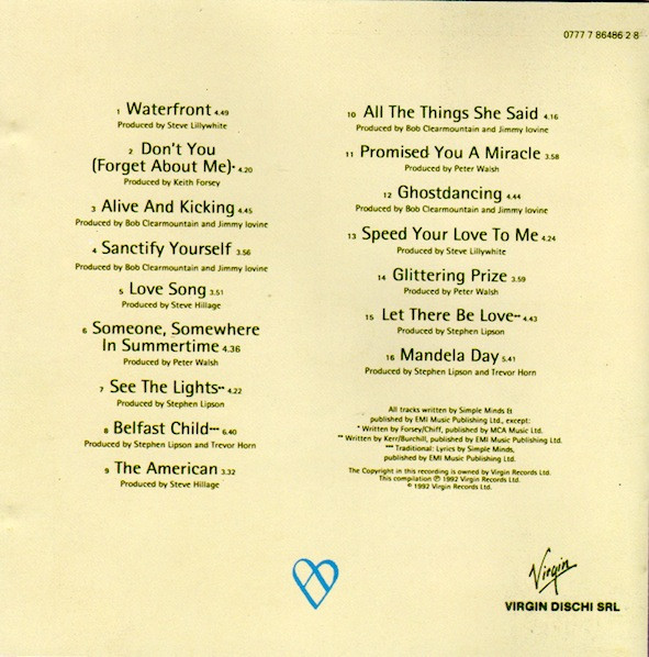 Simple Minds - Glittering Prize 81/92 | Virgin (SMTVD1) - 2 Simple Minds - Glittering Prize 81/92 | Virgin (SMTVD1) - 2