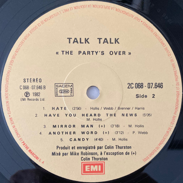 Talk Talk - The Party's Over | EMI (2C 068-07646) - 4