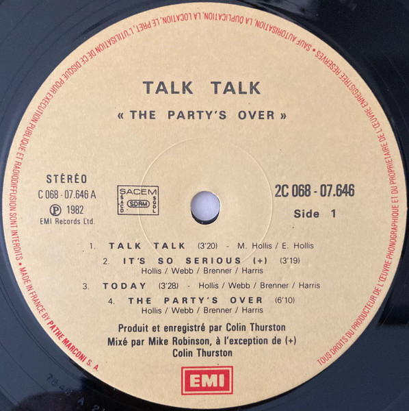 Talk Talk - The Party's Over | EMI (2C 068-07646) - 3