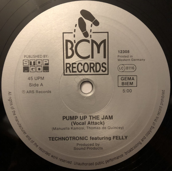 Technotronic Featuring Felly - Pump Up The Jam | BCM Records (12308) - 3