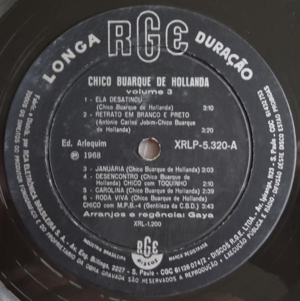 Chico Buarque De Hollanda - Chico Buarque De Hollanda Volume 3 | RGE (XRLP-5.320) - 3