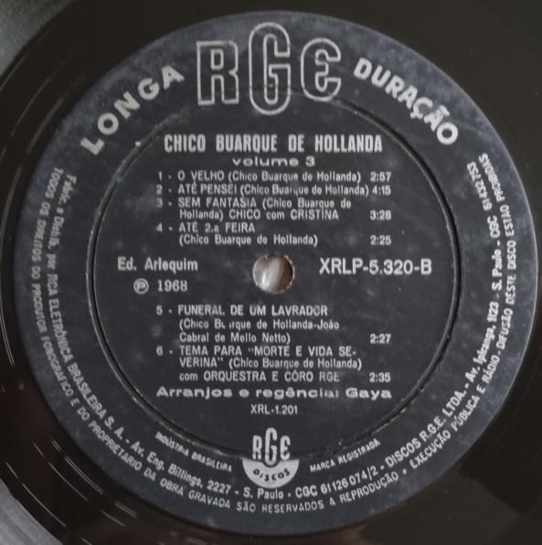 Chico Buarque De Hollanda - Chico Buarque De Hollanda Volume 3 | RGE (XRLP-5.320) - 4