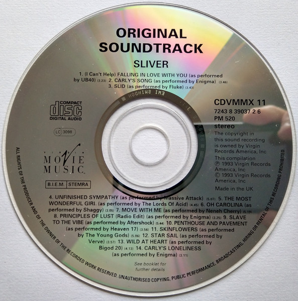 Various - Sliver (Music From The Motion Picture) | Virgin (7243 8 39037 2 6) - 3