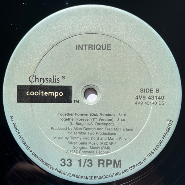 Intrigue - Together Forever | Chrysalis (4V9 43140) - 3