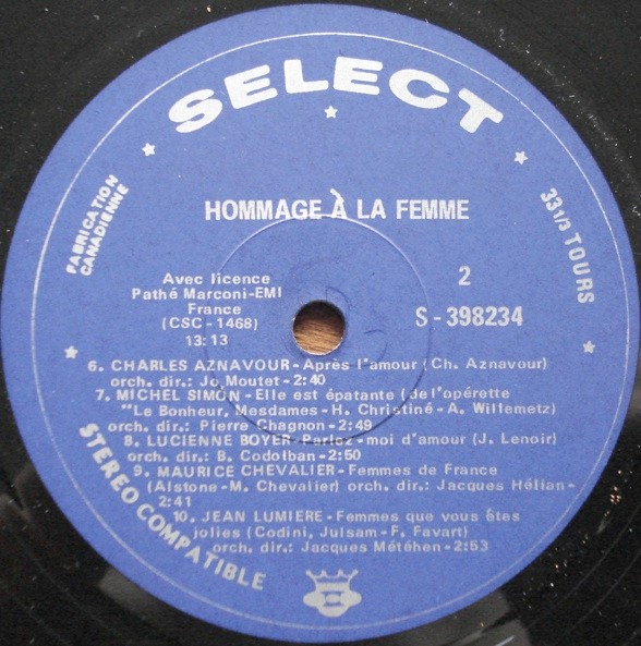 Various - Hommage À La Femme | Select (S-398.234) - 4
