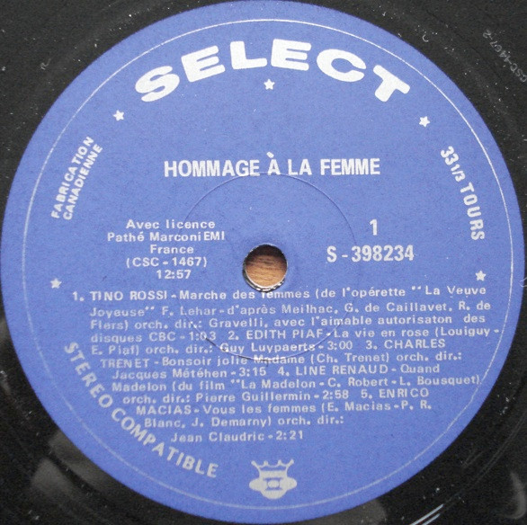 Various - Hommage À La Femme | Select (S-398.234) - 3