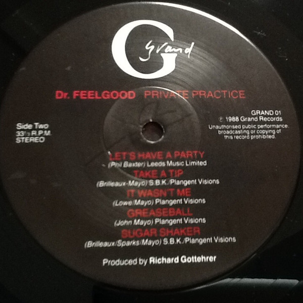 Dr. Feelgood - Private Practice | Grand Records (GRAND 01) - 4 Dr. Feelgood - Private Practice | Grand Records (GRAND 01) - 4
