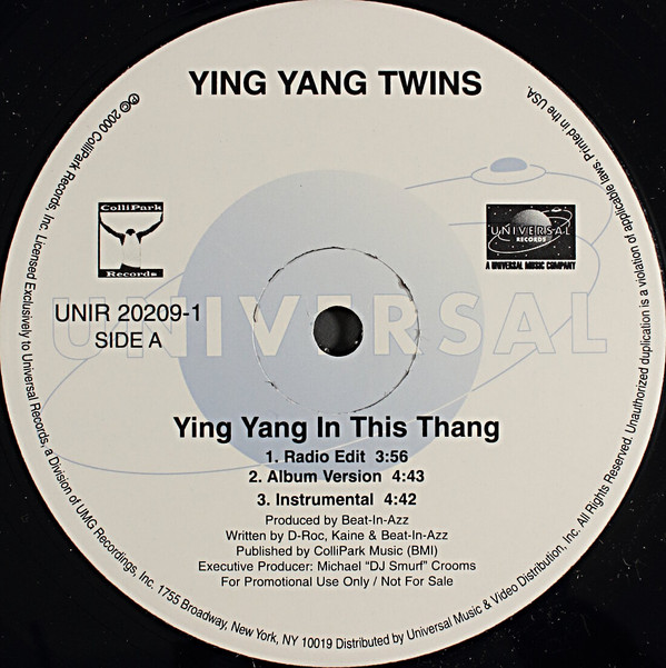 Ying Yang Twins - Ying Yang In This Thang / Whistle While You Twurk | Universal Records (UNIR 20209-1) - main