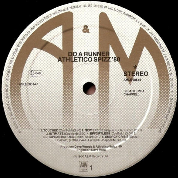 Athletico Spizz 80 - Do A Runner | A&M Records (AMLE 68514) - 3 Athletico Spizz 80 - Do A Runner | A&M Records (AMLE 68514) - 3