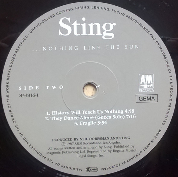 Sting - ...Nothing Like The Sun | A&M Records (393912-1) - 3