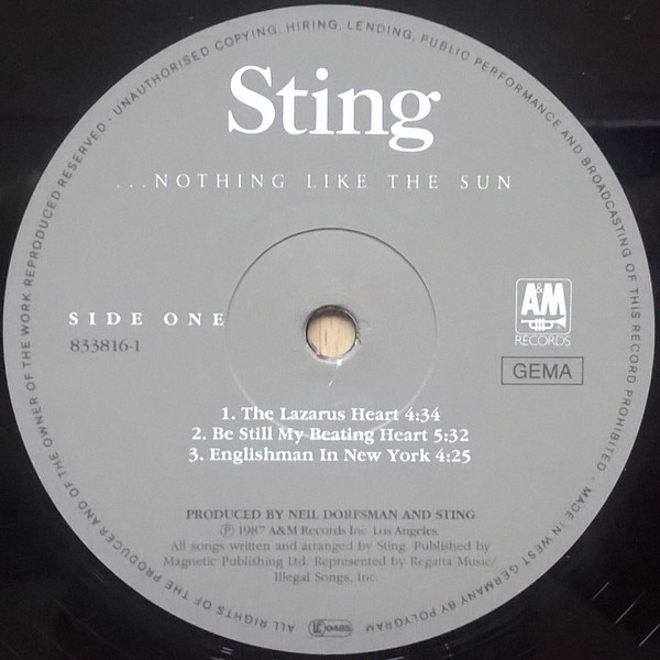 Sting - ...Nothing Like The Sun | A&M Records (393912-1) - 2