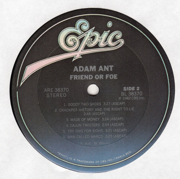 Adam Ant - Friend Or Foe | Epic (ARE 38370) - 4 Adam Ant - Friend Or Foe | Epic (ARE 38370) - 4