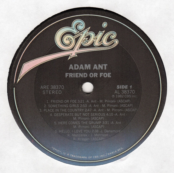 Adam Ant - Friend Or Foe | Epic (ARE 38370) - 3 Adam Ant - Friend Or Foe | Epic (ARE 38370) - 3