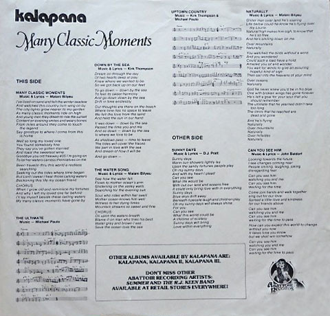 Kalapana - Many Classic Moments | Abattoir Records (KALA 0005) - 3