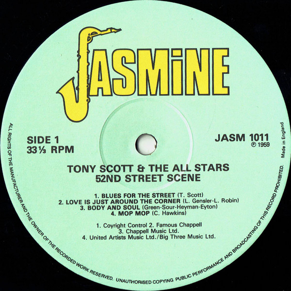 Tony Scott All-Stars - 52nd Street Scene | Jasmine Records (JASM 1011) - 3